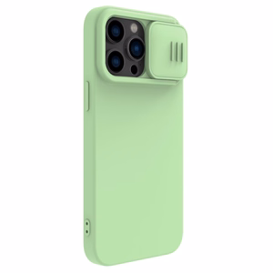 Ümbris Nillkin CamShield Silky Silicone Apple iPhone 15 Pro Max light roheline