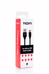SEEK TOTI USB A to Micro USB, 2m Braided cable 2A, Black