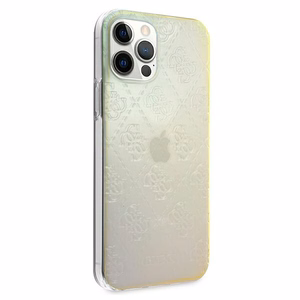 Guess GUHCP12M3D4GIRBL iPhone 12/12 Pro 6.1" перламутровый/перламутровый жёсткий чехол 4G 3D Pattern Collection