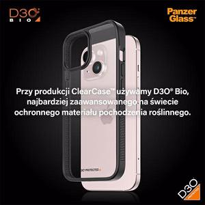 Military Grade Certified PanzerGlass ClearCase iPhone 15 Ümbris - Läbipaistev & Must