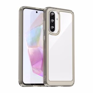 Outer Space Ümbris jaoks Samsung Galaxy A26 Cover with Flexible Frame - Semi-läbipaistev, must