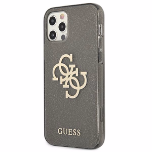 Guess GUHCP12LPCUGL4GBK iPhone 12 Pro Max 6.7" must/must kõva ümbris Glitter 4G Big Logo