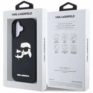 Karl Lagerfeld HC 3D Rubber Double Heads iPhone 16 Ümbris - must
