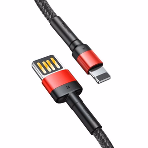 Baseus Cafule Double-sided USB Lightning Cable 2,4A 1m (Must+Punane)