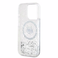 Karl Lagerfeld Liquid Glitter Choupette Head MagSafe ümbris jaoks iPhone 14 Pro Max - läbipaistev