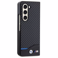 BMW Leather Carbon ümbris jaoks Samsung Galaxy Z Fold 5 - must