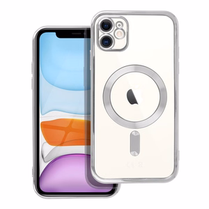 ELECTRO MAG COVER case compatible with MagSafe jaoks IPHONE 11 hõbedane
