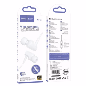 HOCO kõrvaklapid universal with microphone M112 valge