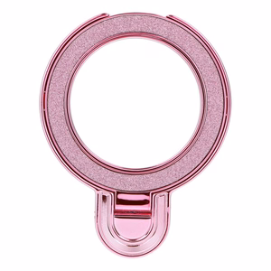 Phone stand CIRCLE GLITTER - stick-on - roosa