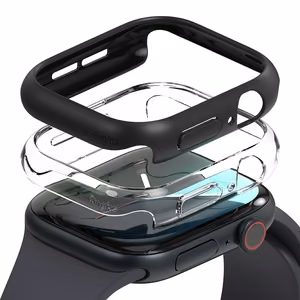Ringke Slim 2-pack Ümbris jaoks Apple Watch 10 46mm - läbipaistev and Matte must
