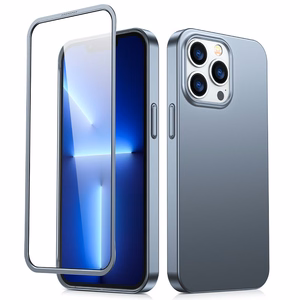 Joyroom 360 Full Case esi- ja tagakate iPhone 13 Pro jaoks + karastatud klaasist ekraanikaitsekile hall (JR-BP935 tranish)