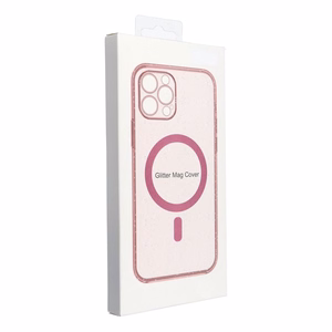 CLEAR MAG ÜMBRIS with camera protection compatible with MagSafe jaoks IPHONE 16 roosa glitter