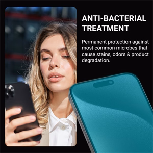 Crong Anti-Bacterial 3D Armor Glass 9H kogu pinnaga liimuv karastatud ekraanikaitseklaas seadmele iPhone 16 Pro Max koos paigaldusraamiga