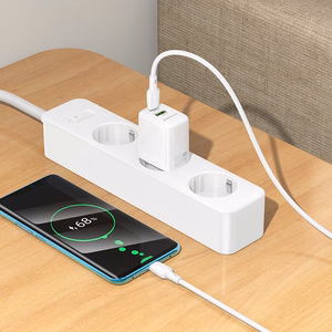 Laadija Borofone BN27 20W USB-C/USB-A + USB-C to USB-C kaabel 1.0m valge