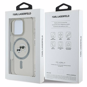 Karl Lagerfeld IML Metal Karl&Choupette Head MagSafe Ümbris jaoks iPhone 16 Pro - must