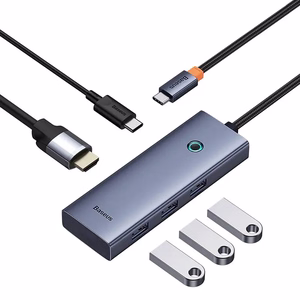 5-in-1 jaotur Baseus UltraJoy Series USB-C to HDMI4K@30Hz+3xUSB 3.0+1xPD (hall)