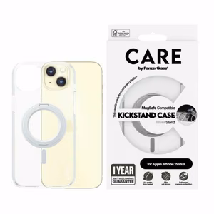 CARE by PanzerGlass Kickstand Ümbris MagSafe jaoks iPhone 15 Plus - hõbedane
