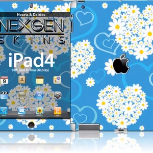 Комплект декоративных наклеек Nexgen Hearts and Daisies 3D для iPad 2/3/4