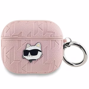 Karl Lagerfeld Monogram Choupette Head ümbris jaoks AirPods 3 - roosa