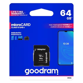 Memory card Goodram microSD 64Gb UHS I (class 10) + SD adapter
