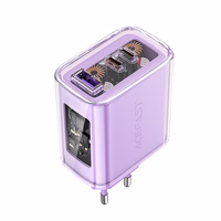 Acefast Laadija GaN 65W 3 ports (1xUSB, 2xUSB C) purple (A45)