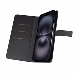 Puro Wallet Detachable MagSafe 2in1 PU Leather Ümbris with Flap and Wallet jaoks iPhone 16 - Must