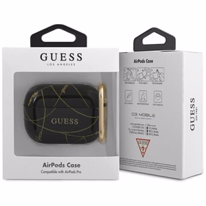 Guess GUACAPTPUCHBK AirPods Pro ümbris must/must kuldkettakollektsioon