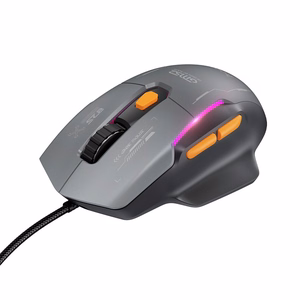 Hoco GM52 RGB juhtmega mängurihiir, must ja hall