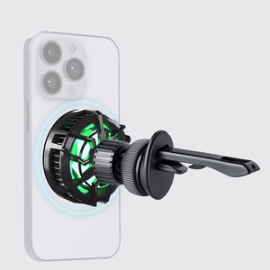 Smartphone holder with inductive charger SBS TESUPFANWIR15W 15W for air vent, with cooling - black