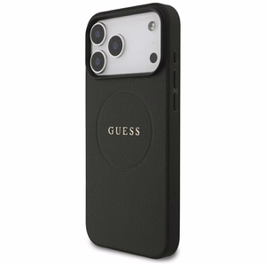 Guess Grained Gold Ring MagSafe ümbris mudelile iPhone 18 Pro Max / 17 Pro Max – värv: must