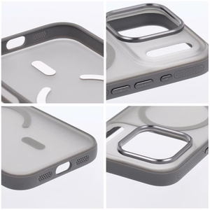 Case for iPhone 17 Pro / 18 Pro (low camera edge) Flexline Mag Cover compatible with MagSafe gray