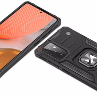 Wozinsky Ring Armor Case Kickstand Tough Rugged Cover for Samsung Galaxy A72 4G sinine