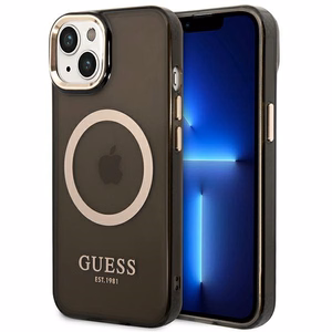 Guess GUHMP14MHTCMK iPhone 14 Plus 6.7" must/must hard ümbris kuldne Outline Translucent MagSafe