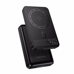 Borofone 5000mAh akupank BJ82 Dawn – USB – magnetiline, induktsioonlaadimisega, must