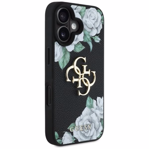 Guess Grained Roses Big 4G logo ümbris jaoks iPhone 16 - must