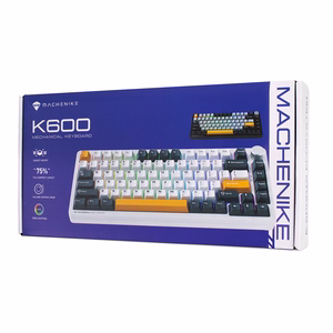 Machenike K600-B82W Juhtmevaba mehaaniline mänguklahvistik taustvalgustusega GR Silver Switch - must