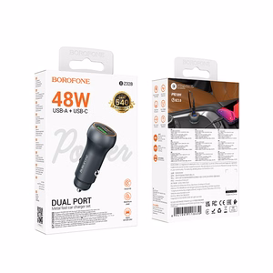 Borofone Autolaadija BZ32B Fresh - USB + Type C - QC 3.0 PD 48W hall