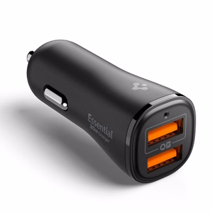 Spigen Essential EV302 30W 2-Port USB-A Car Charger - Must