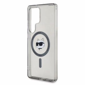 Karl Lagerfeld Button Choupette Head Printed Logo MagSafe Samsung Galaxy S25 Ultra ümbris must