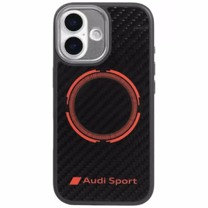Audi RSQ Carbon Fiber Sport Punane Circle MagSafe Ümbris jaoks iPhone 17 - Must
