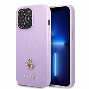 Guess GUHCP13LPS4MU iPhone 13 Pro / 13 6.1" фиолетовый/фиолетовый жёсткий чехол Saffiano 4G Small с металлическим логотипом