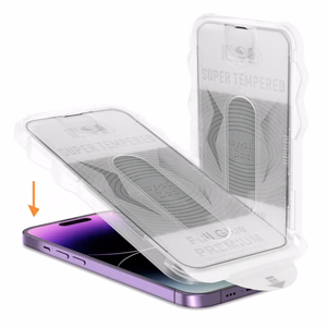 Закалённое стекло Full Glue Easy-Stick Box для iPhone 15 Pro Max чёрный