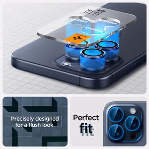 Spigen Optik.tR EZ Fit защита камеры для iPhone 14 Pro / Pro Max / 15 Pro / Pro Max - Titanium Blue 2 шт.
