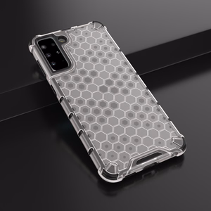 Samsung Galaxy S22 + (S22 Plus) läbipaistev Honeycomb korpus soomustatud kate koos geelraamiga Samsung Galaxy S22 + (S22 Plus) jaoks