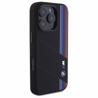BMW Silicone Cut Tricolor Lines MagSafe Ümbris jaoks iPhone 16 Pro Max - must