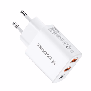 Wozinsky CWCUCW 30W USB-C / 2 x USB-A Wall Laadija - valge
