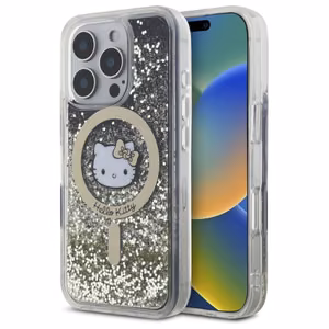 Hello Kitty Liquid Glitter Fever MagSafe iPhone 16 Pro Ümbris - Kuldne