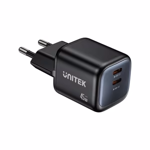 Unitek GaN võrgulaadija 45W 2x USB-C PD 3.0 QC