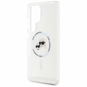 Ümbris Karl Lagerfeld Button Karl & Choupette Heads Printed Logo MagSafe Samsung Galaxy S25 Ultra valge