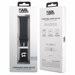 Karl Lagerfeld 3D Rubber Choupette Head rihm must Apple Watch 42/44/45/49mm jaoks